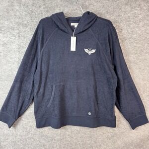 Outerknown Hightide Hoodie Men XXL Blue Terry Sweatshirt Organic Beach MSRP $128